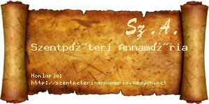 Szentpéteri Annamária névjegykártya